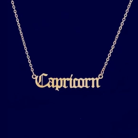 Jewelry - 12 Astrological Letter Pendants Gold Necklace 925